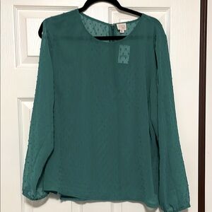 J. Crew Blouse Sheer Long Sleeve Cold Shoulder Size XL